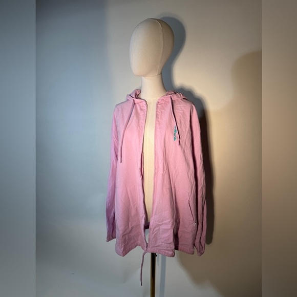 Obey Jackets & Blazers - OBEY Pink Lightweight Hooded Zip Up Jacket